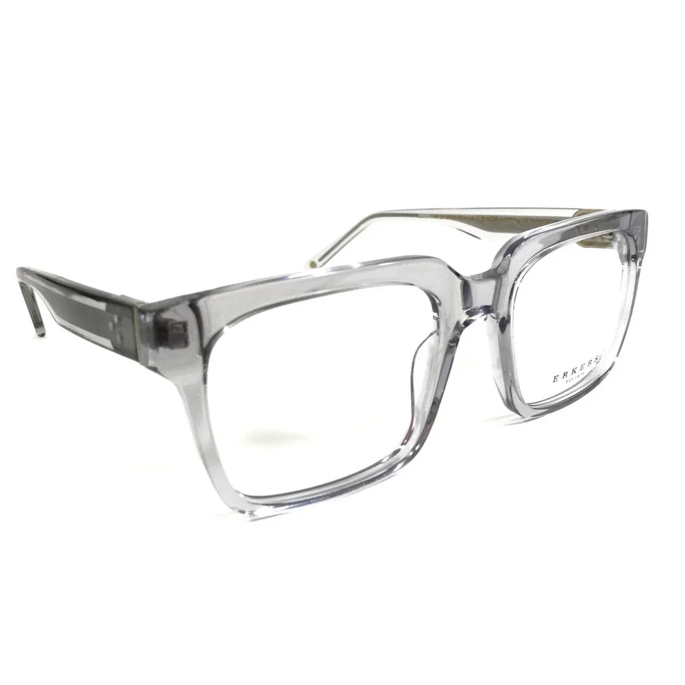Erkers Eyeglasses Frames SPANISH LAKE Smoke Crystal Square Full Rim 55-22-155
